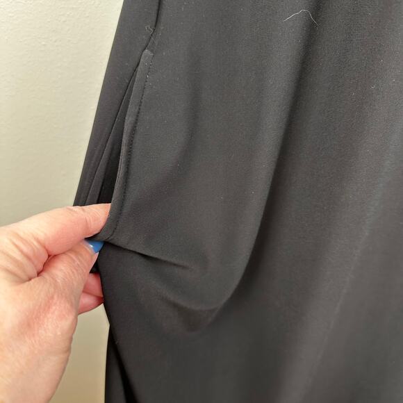 Sympli Nu Trapeze Dress Jersey Knit 3/4 Sleeve Black Sz 12 Lagenlook Minimalist - Picture 8 of 14